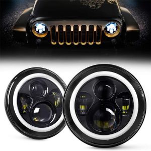 7 Inch Led Halo Lampu Untuk Jeep Wrangler JK CJ TJ Harley Davidson Hummer H2 Royal Enfield Aksesoris Mobil