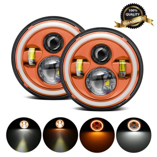 DOT Disetujui 7 Inch Putaran Led Headlight Untuk Suku Cadang Sepeda Motor