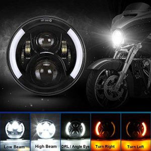 DOT E-Mark 7 Inch Led Headlight Hitam / Chrome Untuk Jeep Wrangler JK