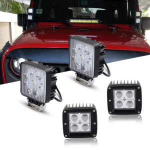 E-Mark 16w LED Work Light Spot / Banjir Beam Square Work Lamp Untuk Off-Road Untuk Jeep