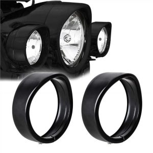 Morsun 4.5 inci Fog Light Trim Ring Black Chrome Untuk Harley Road Glide