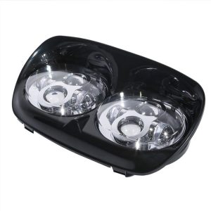 Morsun 5.75inch Chorm Black LED Dual Headlamp Untuk Lampu Depan Road Glide Dengan Sinar Rendah