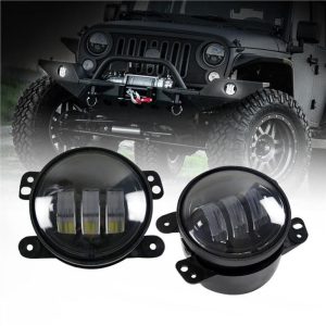 Lampu depan Putaran LED Morsun Black Chrome Untuk Jeep Wrangler JK TJ LJ